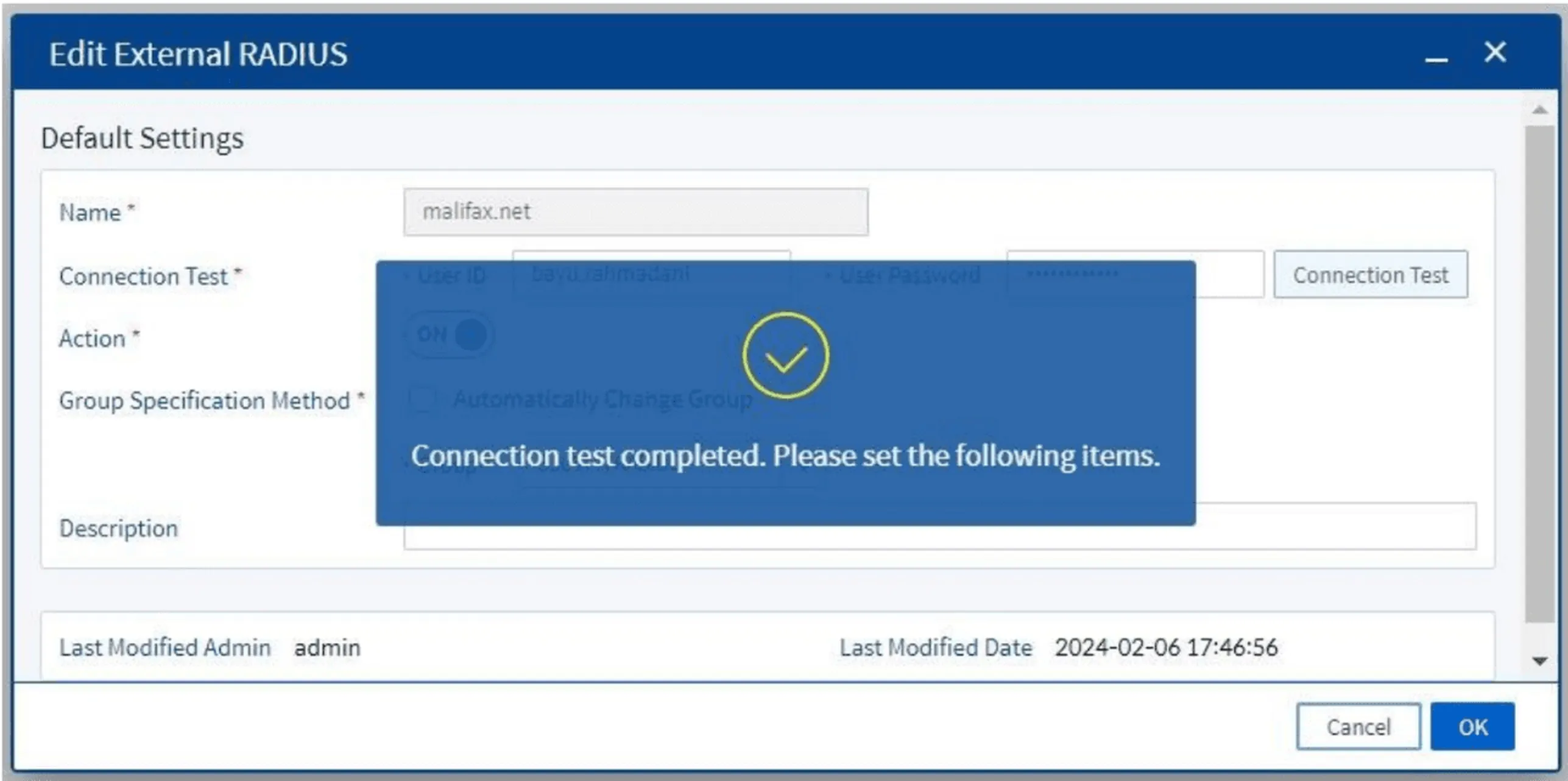 Successful Connection Test