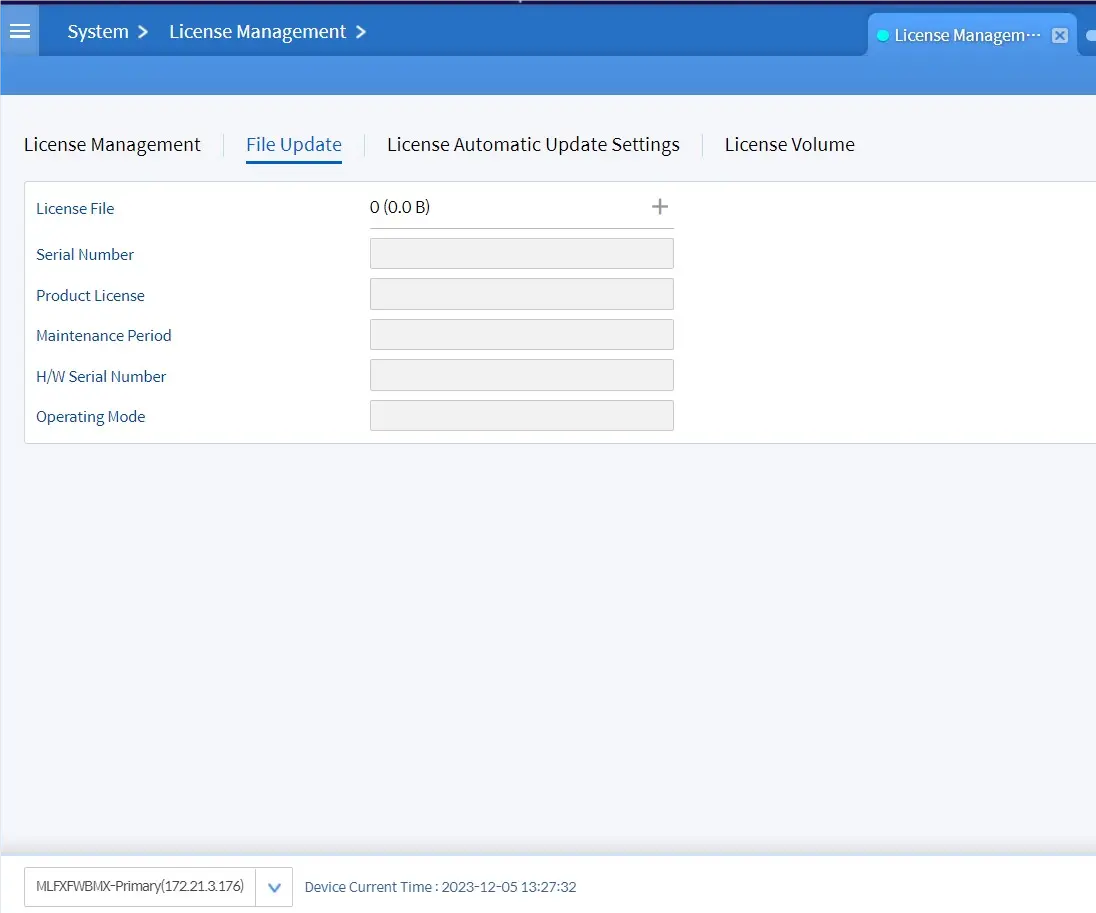 File Update Tab
