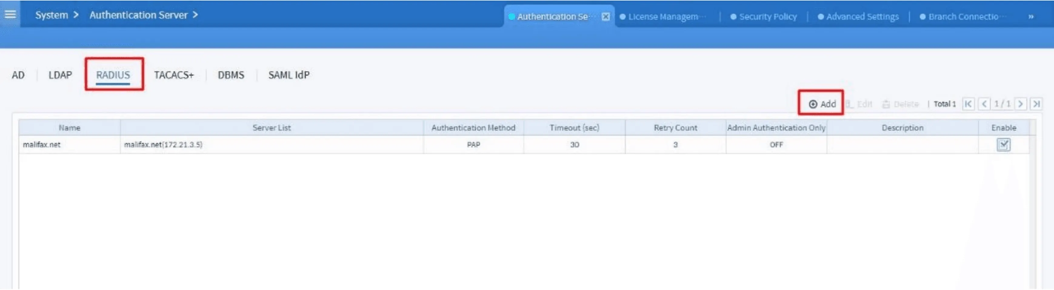 Authentication Server Dashboard