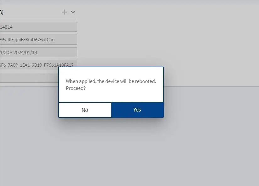 Reboot Confirmation