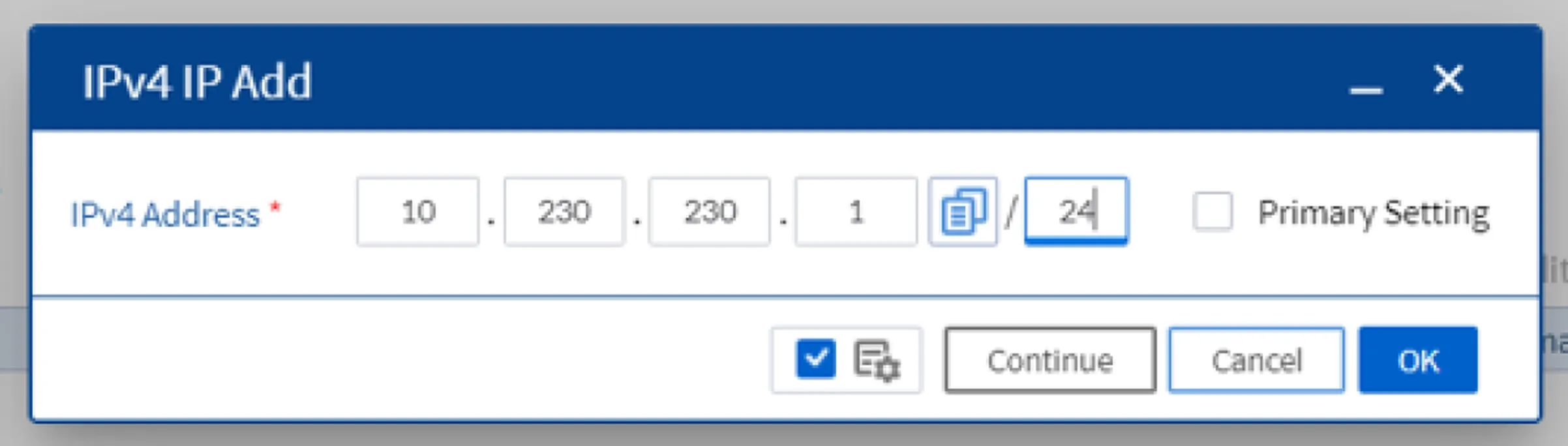 Adding IPv4 IP address to VLAN