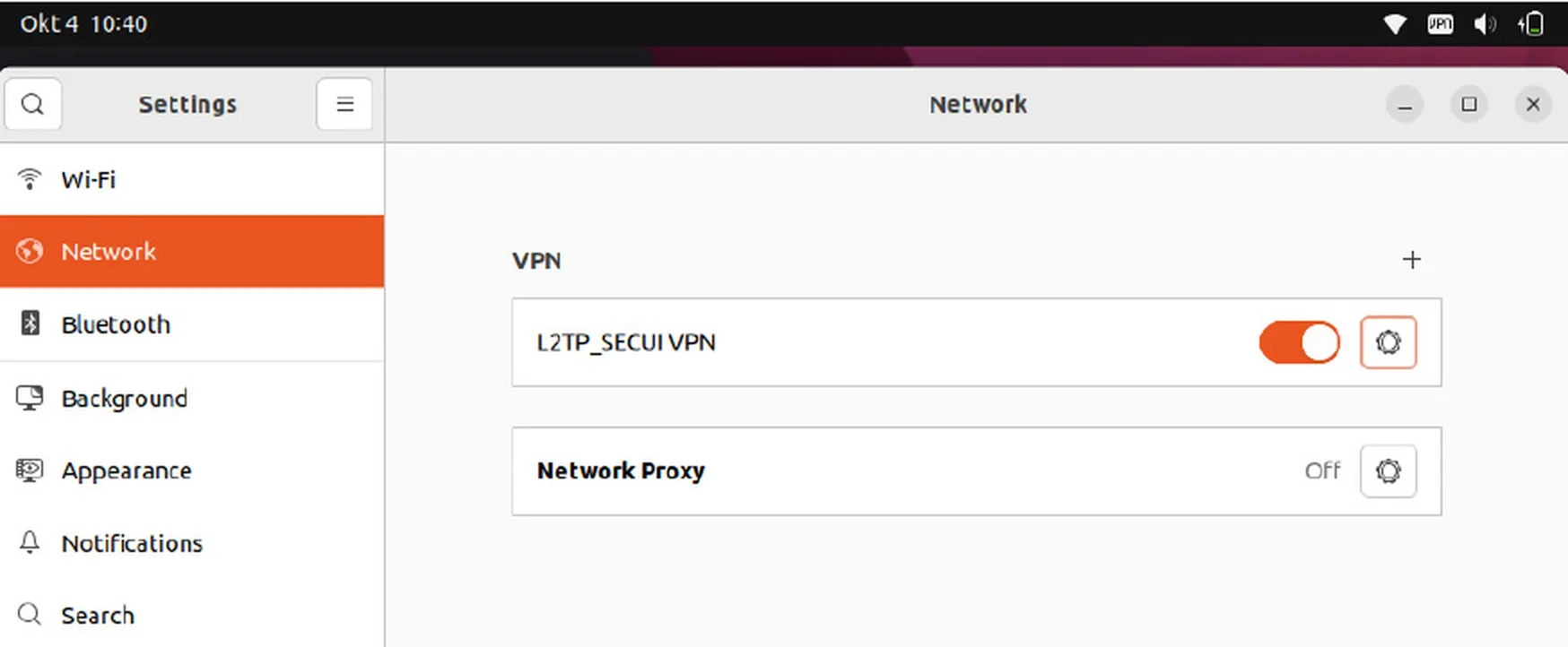 Successful L2TP VPN connection on Ubuntu Linux