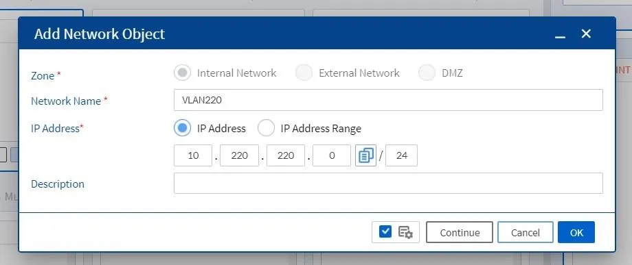 Creating a network object in Bluemax NGFW