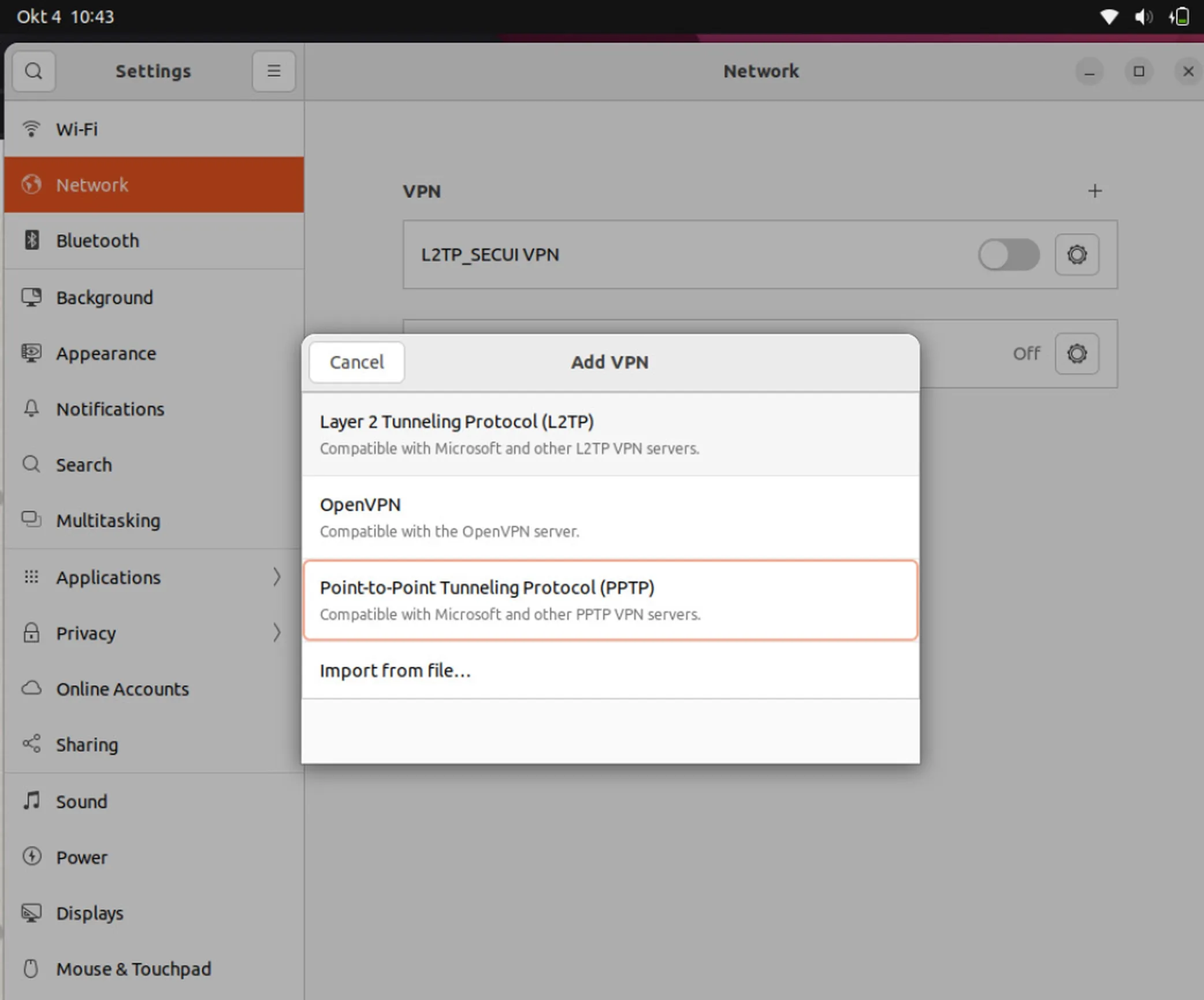 Menambahkan konfigurasi VPN di Ubuntu untuk Bluemax NGFW