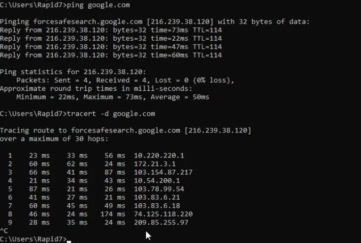 Testing SNAT via Ping dan Traceroute