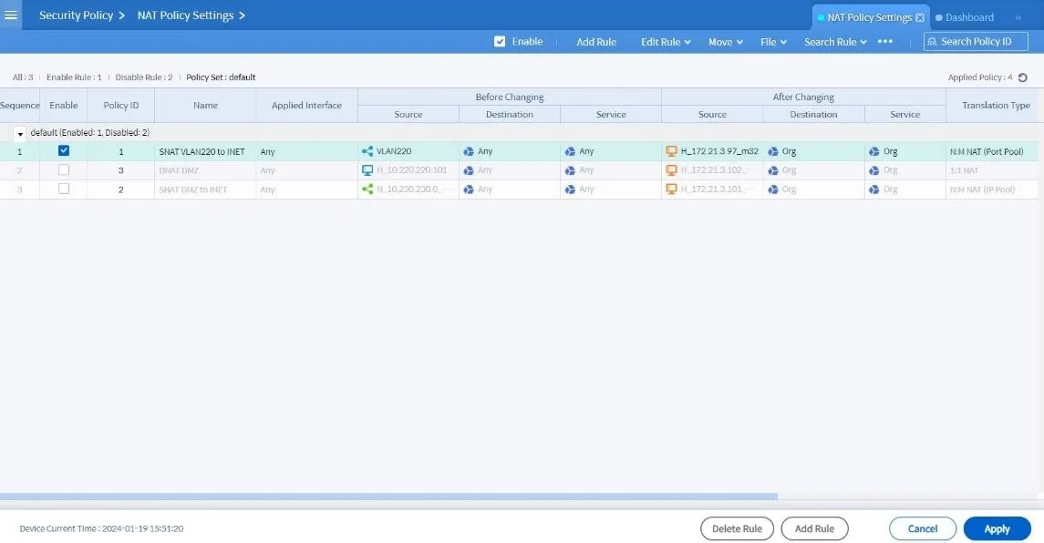 Klik Apply untuk Menyimpan Rule